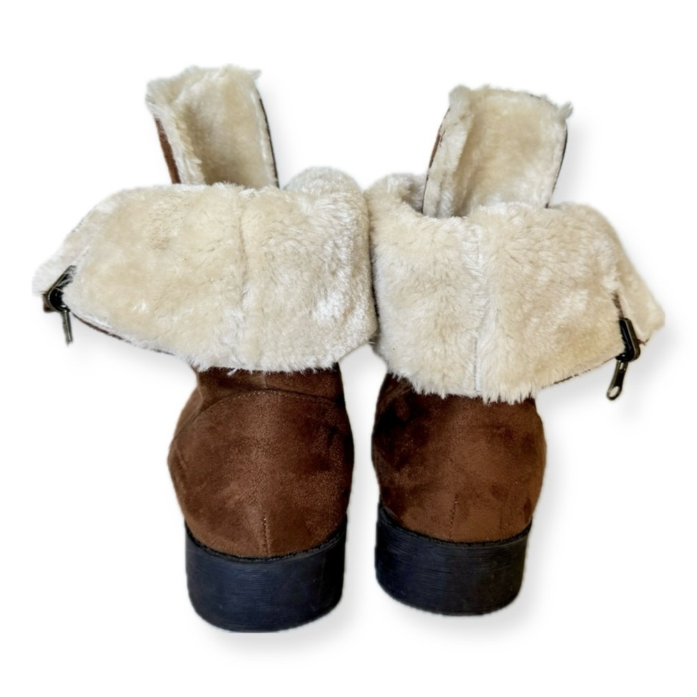 Comfortview Brown Faux Suede The Leighton Weather Boots - Picture 5 of 15